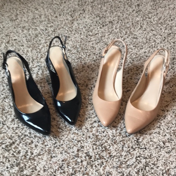 Nine West Shoes - Two Pair Nine West Leather Slingback Pumps 6.5